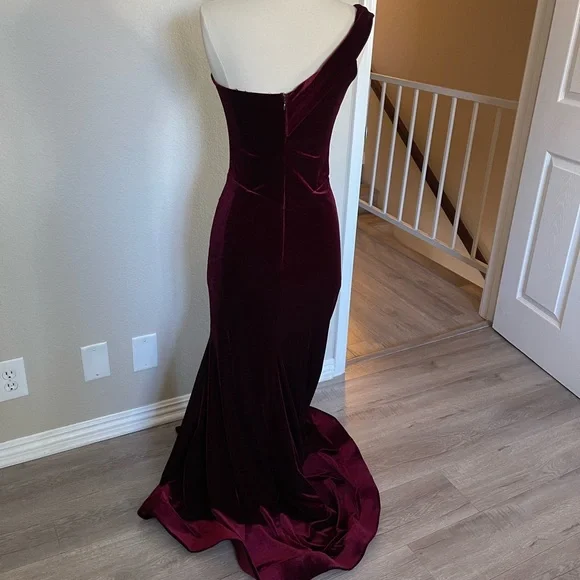 Velvet Burgundy Evening Gown